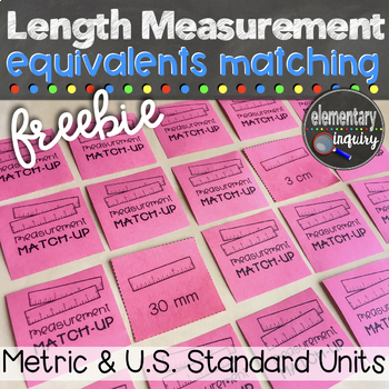 Preview of Metric and Standard Linear Measurement Equivalents Matching Card Game