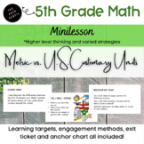 Metric vs. U.S. Customary Units Minilesson 5th Grade Math-