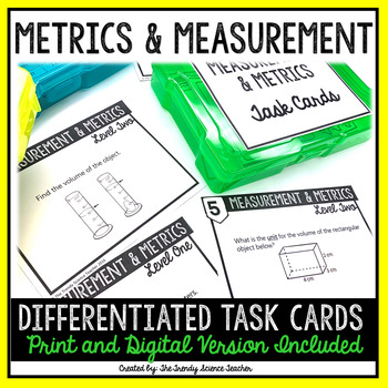 Preview of Metrics & Measurement Differentiated Task Cards (Print & Digital)