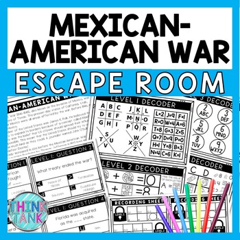 Preview of Mexican-American War Escape Room - Task Cards - Reading Comprehension