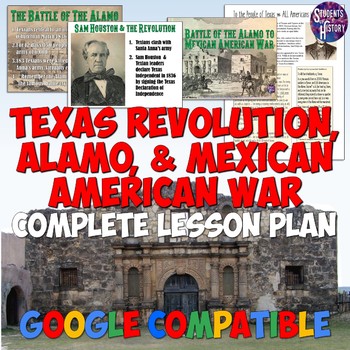 Preview of Texas Revolution, Alamo, and Mexican American War Lesson Plan