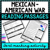 Mexican American War Reading Passages, Questions and Text 