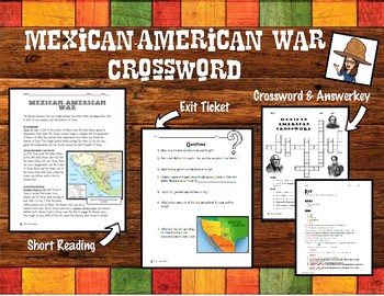 Preview of Mexican American War Reading and Crossword Puzzle
