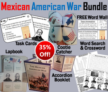 Preview of Mexican American War Task Cards and Activities Bundle (Westward Expansion Unit)