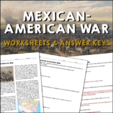 Mexican-American War Westward Expansion Reading Worksheets