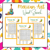Mexican Art Word Search Puzzles | Cinco De Mayo Activities
