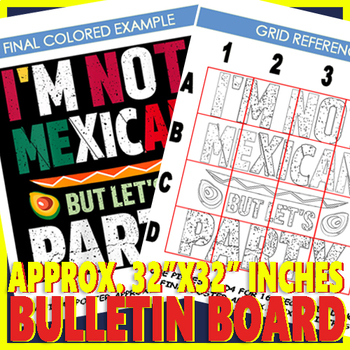 Preview of Mexican Cinco De Mayo Avocado Nachos Bulletin Board Activity Coloring Pages