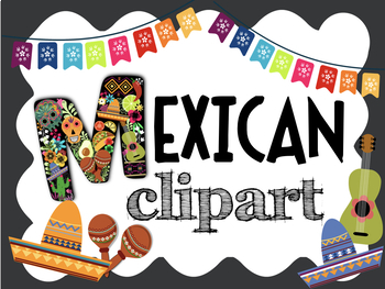Preview of Colorful Mexican ClipArt! Food, Decorations, Famous Artists, Sugar Skulls & more