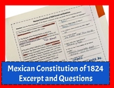Mexican Constitution of 1824 Excerpt and Questions