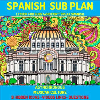 Preview of Spanish Sub Plan Mexican Culture Hidden Pictures: Asynchronous  - Enrichment