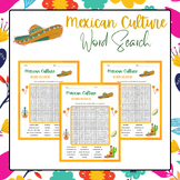 Mexican Culture Word Search Puzzles | Cinco De Mayo Activities