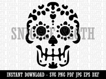 Preview of Mexican Day of the Dead Sugar Skull Skeleton Clipart Instant Digital Download