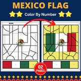 Mexican Flag Color by number Coloring Page - CINCO DE MAYO