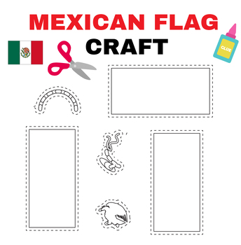 Preview of Mexican Flag Craft : Color Cut and Glue | Hispanic Heritage Month Activity