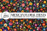 Mexican Floral Fiesta Seamless Patterns