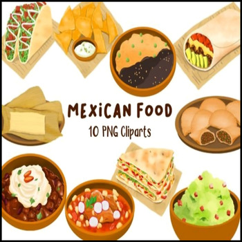 Preview of Mexican Food Cinco De Mayo Clipart  {Creative Clips Clipart}