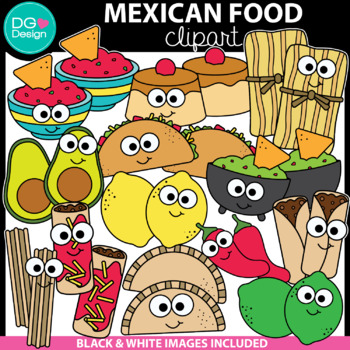 mexican food clipart black and white