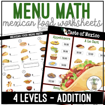 menu math worksheets teaching resources teachers pay teachers