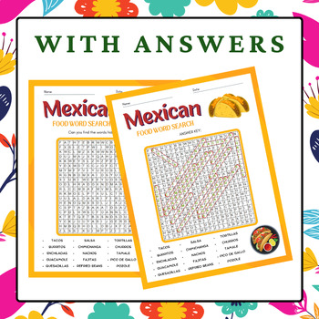 Mexican Food Word Search Puzzle - Puzzles to Play