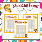Mexican Food Word Search Puzzles | Cinco De Mayo Activities
