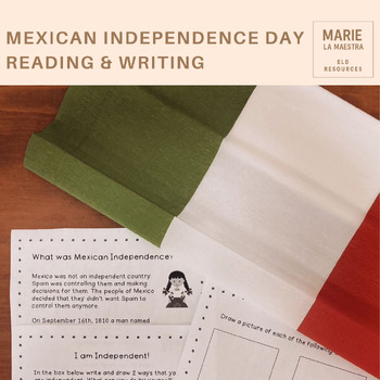 Preview of Mexican Independence Day Activity | Reading & Writing about Mexican Independence