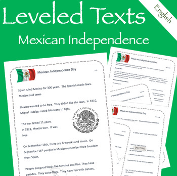 Preview of Mexican Independence Day - Leveled Reading Passages
