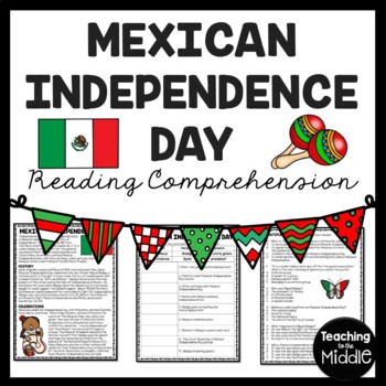 Preview of Mexican Independence Day Reading Comprehension Worksheet September