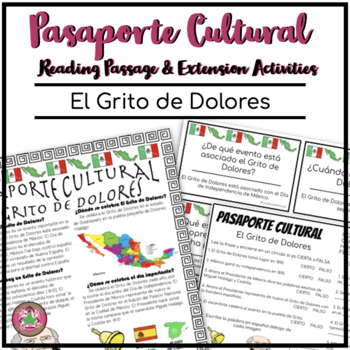 Preview of Mexican Independence Day Reading and Extension Activities | El Grito de Dolores