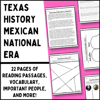 Preview of Mexican Independence and The Mexican National Era Texas History Packet