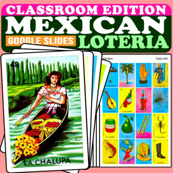 Preview of Mexican Loteria Digital Bingo Game for Google Slides Classroom Edition