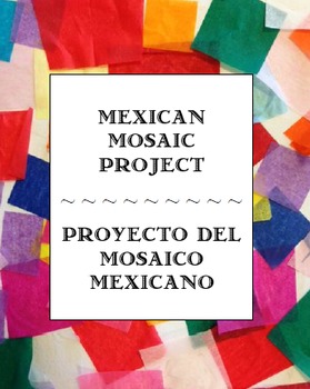 Preview of Mexican Mosaic Tile Project with Spanish color practice