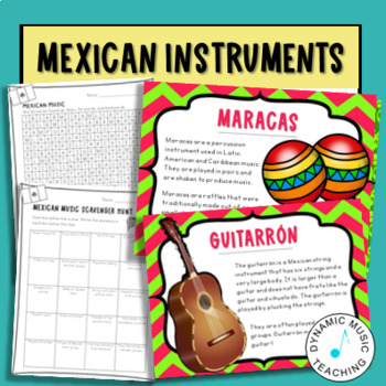 Preview of Mexican music & instruments for Hispanic Heritage Month music or Cinco de Mayo