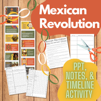 Preview of Mexican Revolution (PPT & Notes + Timeline Activity) High School