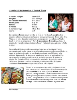 Preview of Mexican Street Food Reading: Comida callejera mexicana: Tacos y Elotes Lectura
