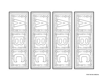 Preview of Mexican Talavera ABC Coloring Bookmark Template