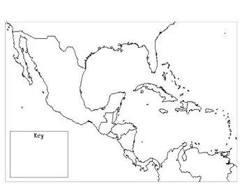 Blank Map Of Caribbean And Central America Mexico, Central America, & the Caribbean Outline Map by Heather 