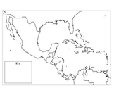 Mexico, Central America, & the Caribbean Outline Map