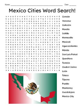Preview of Mexico Cities Word Search!