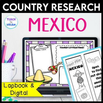 Preview of Mexico Country Research Project | Country Study Interactive lapbook Digital