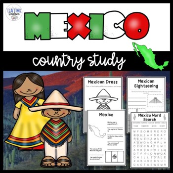 Preview of Mexico Country Study Lesson PowerPoint and Worksheet Booklet
