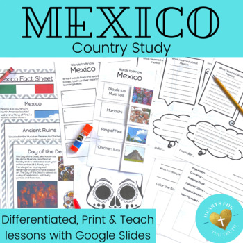 Preview of Mexico Country Study - Print & Teach Lesson - Reading Passages & Activity Pages