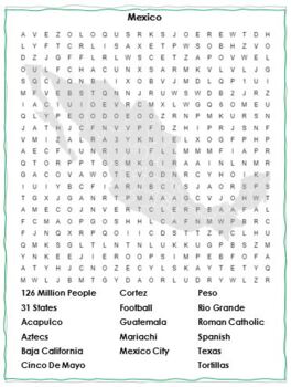 Mexico Crossword Puzzle Word Search Combo TPT