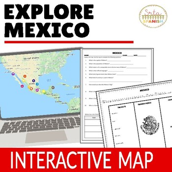 Preview of All About Mexico Flag Culture Worksheets Map Virtual Field Trip Country Study