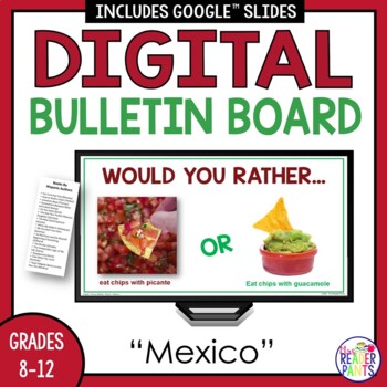 Preview of Mexico Digital Bulletin Board - Hispanic Heritage Month - High School Library