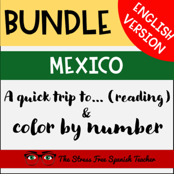 Preview of Mexico ENGLISH VERSION Reading AND Color By Number BUNDLE