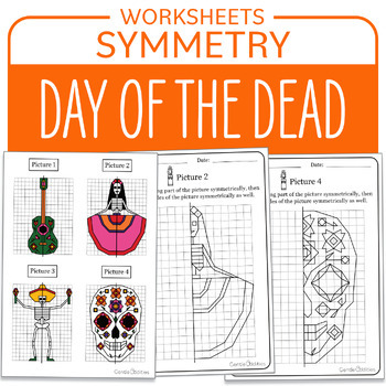 Preview of Mexico Symmetry El Día De Los Muertos Day of the Dead Sugar Skull Math Centers