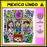 Mexico Lindo Series 3: 10 Coloring Pages and 10 Collaborat