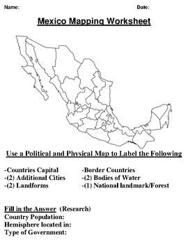 Mexico Mapping Worksheet By Northeast Education TpT   Original 5760989 1 