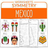 Preview of Mexico Math Activity Mexico Symmetry Frida Kahlo Cactus Hispanic Heritage Month
