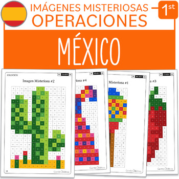 Preview of Mexico Math Mystery Pictures SPANISH Version Grade 1 Additions Subtractions